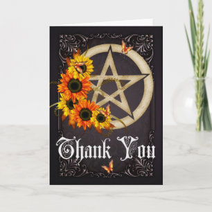Agradecimento Pentagram 9 Wicca Obrigado Cartão de Saudação
