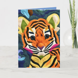 Agradecimento Pequeno Cubo De Tigre Como Cartão De Aniversário D
