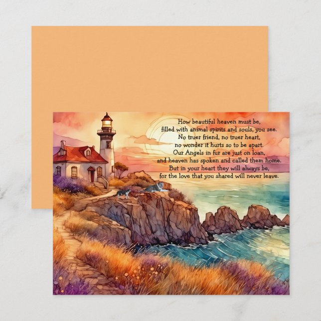 Agradecimento Perda de um Cartão de Saudação de Simpatia de Pet  (Frente/Verso)