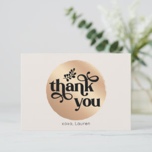 Agradecimento Personalizado Círculo Dourado Vintag