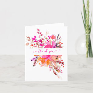 Agradecimento personalizado floral em aquarela ros