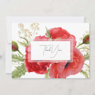 Agradecimento Personalizado Floral Vermelha Aquare