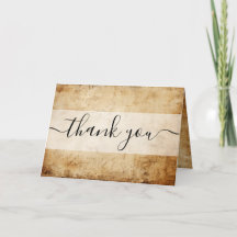 Agradecimento Personalizado Sépia Textura de Papel