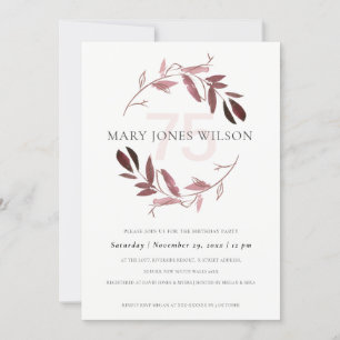 AGRADECIMENTO PINK BLUSH FOLIAGE WREATH QUALQUER CARTÃO DE ANIVE