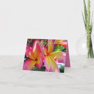 Agradecimento Plumeria Rosa Blooms Cartão de Aniversário