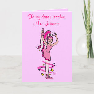 Agradecimento Professor de dança Obrigado Cartão Personalizáv