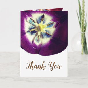 Agradecimento Púrpura Tulip Obrigado Cartão De Casamento