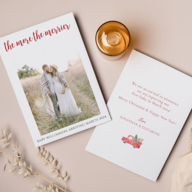 Agradecimento Quanto Mais Merrier Cartão De Natal De Gravidez (Criador carregado)