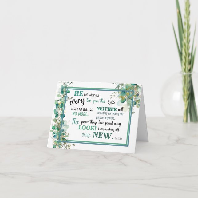 Agradecimento Revelação do Cartão de condolências JW 21:3,4 (Frente)