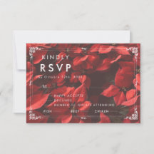 Rosa Romântica | Cartão de RSVP Floral Elegante Ed