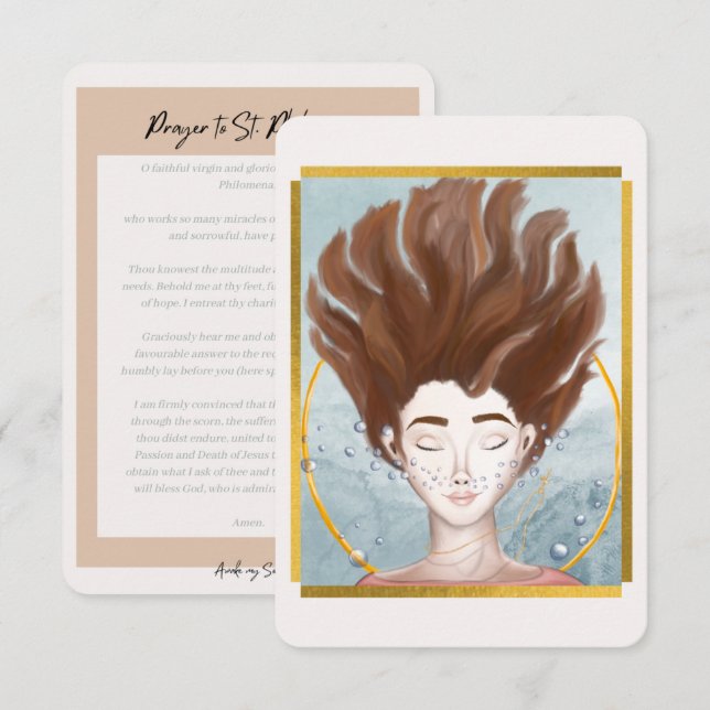 Agradecimento Rua. Cartão de Oração Filomena (Frente/Verso)