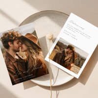 Rustic Boho Obrigado Cartão com fotos De Casamento