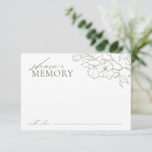 Agradecimento Sage Verde cartão de memória elegante floral