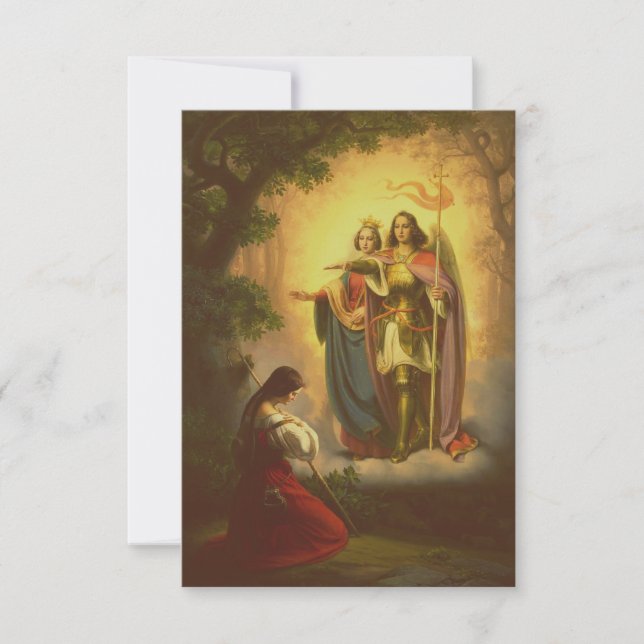 Agradecimento Santa Joana d'Arc Cartão de Orientação Celestial (Frente)