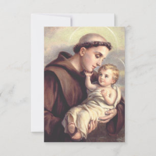 Agradecimento Santo Antônio de Pádua com Jesus Cartão Santo