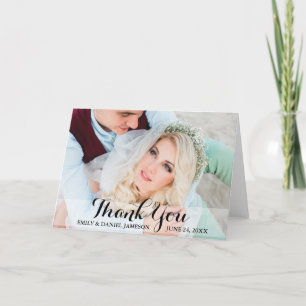 Agradecimento Script de Cartão de Dobragem de Foto de Casamento 