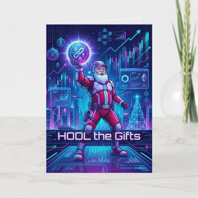 Agradecimento Segure O Presente Cartão de Natal Cripto Moeda Por (Frente)