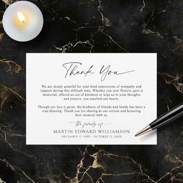Agradecimento Simples de Funeral em Script (Criador carregado)