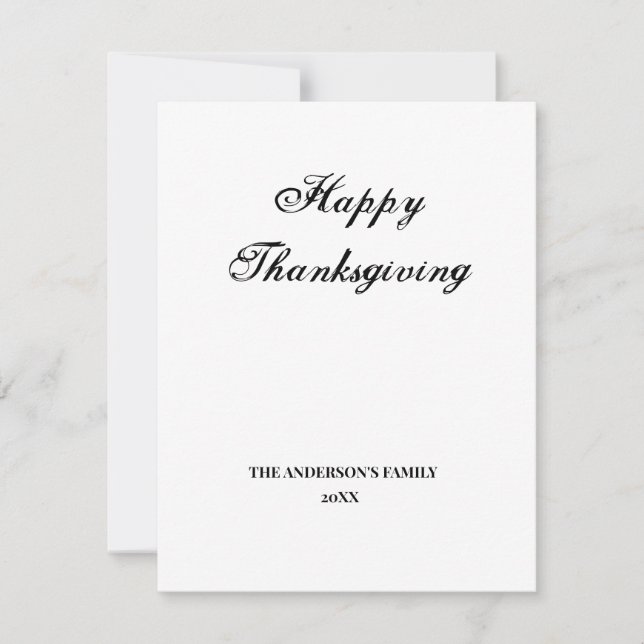 Agradecimento simples e mínimo adicione seu cartão de ação de gr (Frente)