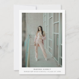 Agradecimento Simplesmente Cartão com fotos de Graduação Moderno