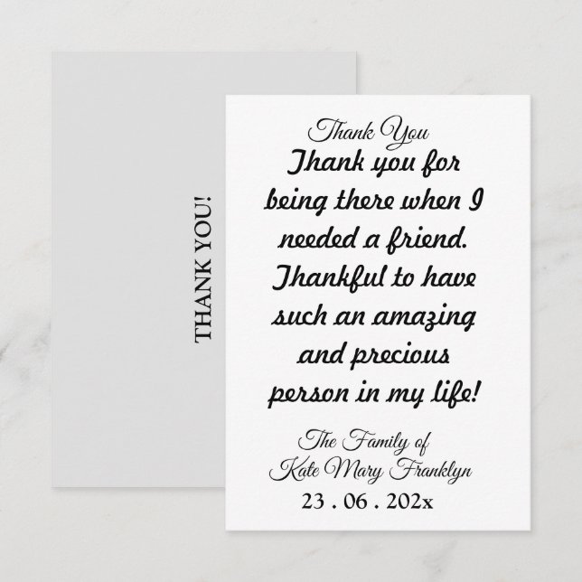 Agradecimento Skaymarts | Cartão de Script de Agradecimentos Esp (Frente/Verso)