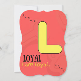 AGRADECIMENTO SOU O CARTÃO DE AFIRMAÇÃO ALFABET L PARA CRIANÇAS