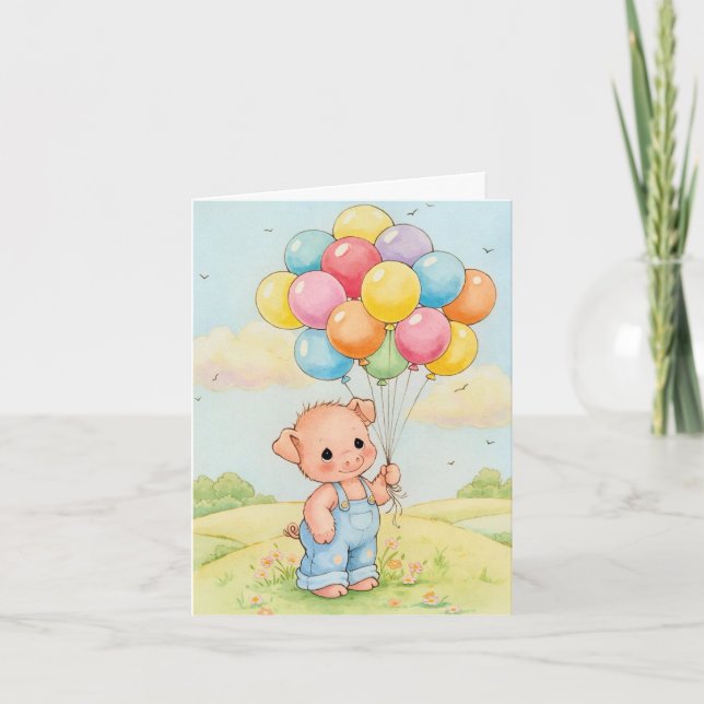 Agradecimento Squear com Delight no Cartão de Aniversário (Frente)