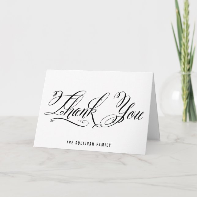 Agradecimento Sr. & Sra. Elegant Script | Cartão de Agradeciment (Frente)