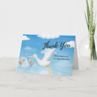 Agradecimento Stork Boys Obrigado Cartão de Chá de fraldas