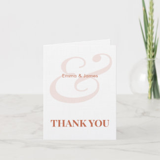Agradecimento Terracotta Ampersand Casamento | Cartão de Agradec