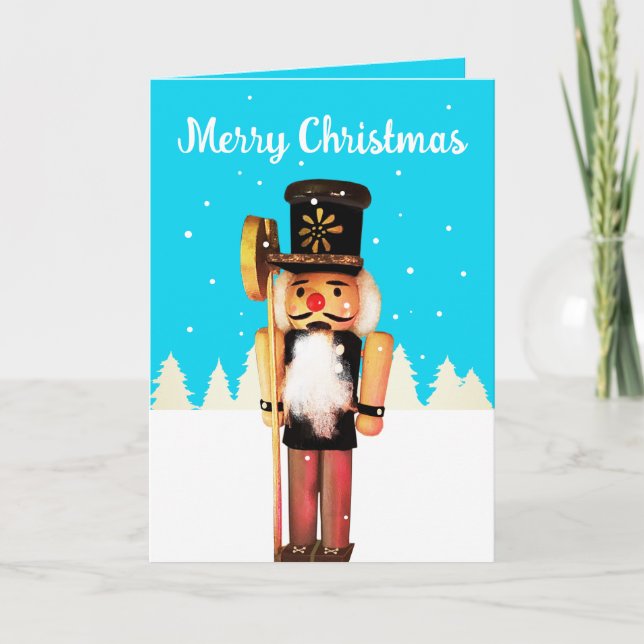 Agradecimento Tiny Nutcracker Feliz Cartão de Vazio de Natal (Frente)
