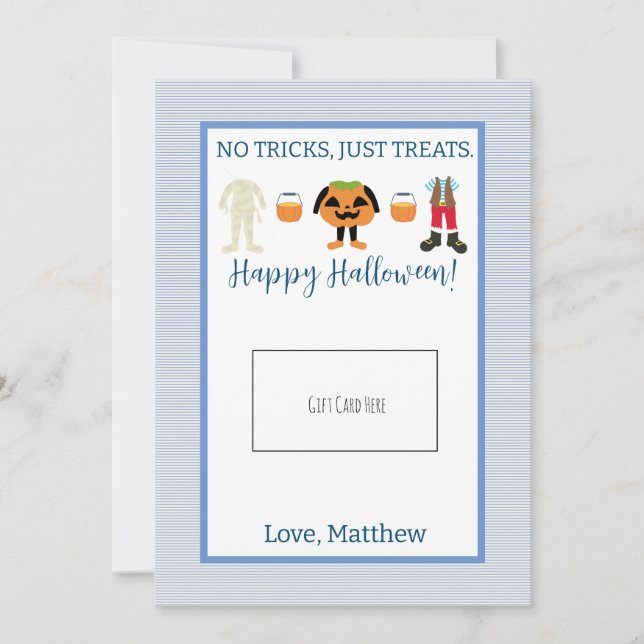 Agradecimento Titular do Cartão de Presente de Halloween Azul (Frente)