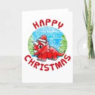 Agradecimento Triceratops Dinossauro Cartão De Natal Engraçado