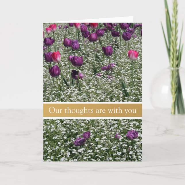 Agradecimento Tulipas para Jardins Pacíficos Cartão de condolênc (Frente)
