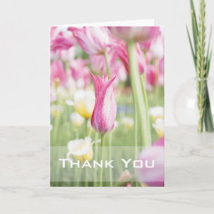 Agradecimento Tulipas Rosa Obrigado Cartão de Saudação