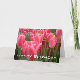 Agradecimento Tulips Happy Birthday - Cartão de Aniversário Feli