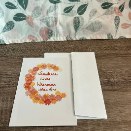 Agradecimento Um cartão de Boas-Vindas com uma Guarlanda Floral 