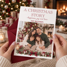 Um cartão de Natal personalizado com foto da famíl