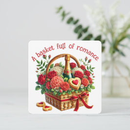 Agradecimento Um Cesto Cheio De Romance - Cartão do Dia dos Namo