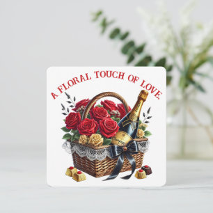 Agradecimento Um Toque Floral de Amor - Cartão do Dia dos Namora