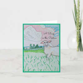 Agradecimento Uma ovelha no cartão de saudação do Vazio de pastu
