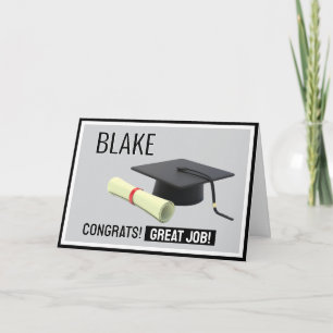Agradecimento Vá Grad! Cartão personalizado de congratulações de