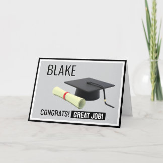 Agradecimento Vá Grad! Cartão personalizado de congratulações de
