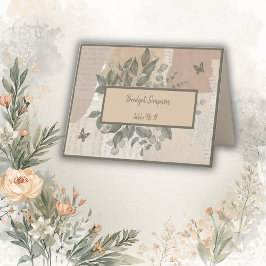 Agradecimento vintage boho greenery cartão de assentos para conv