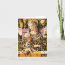 Vintage Madonna E Cartão De Natal Religioso Para C