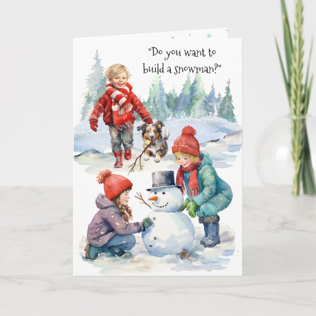 Agradecimento Você quer construir um Cartão de Natal de Snowman? (Frente)
