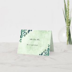 Agradecimento Watercolor Greenery Eucalyptus deixa cartão de lug