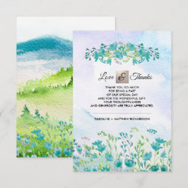 Agradecimento Wild Meadow Obrigado Cartão De Casamento