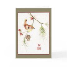 Agridoce--Carriça de Carolina. Cartão do feriado