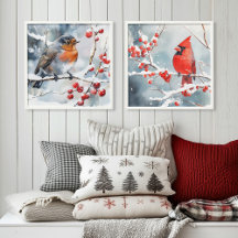 Agrinhos de Natal em Aquarela Robin Cardinal Verme
